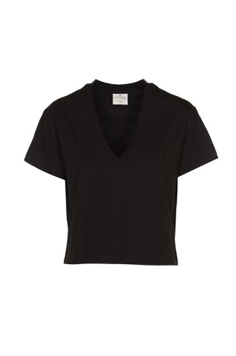 V-neck Chest Logo T-shirt - Courrèges - Modalova