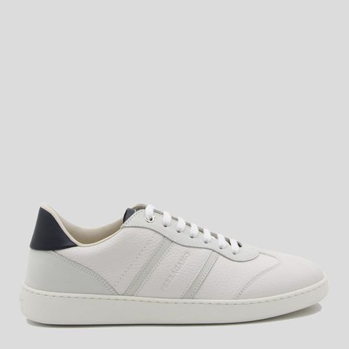 Ferragamo White Leather Sneakers - Ferragamo - Modalova