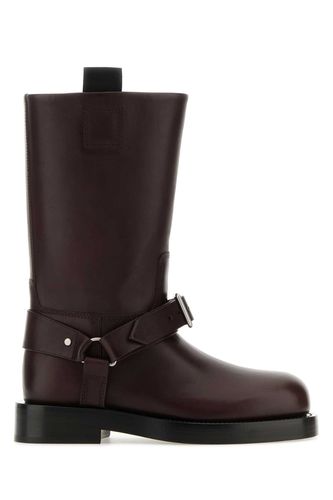 Leather Saddle Ankle Boots - Burberry - Modalova