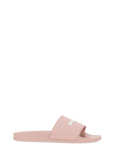 Palm Angels Slide Sandal With Logo - Palm Angels - Modalova