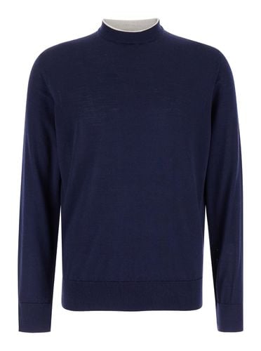 Crewneck Sweater In Wool And Silk Man - Eleventy - Modalova