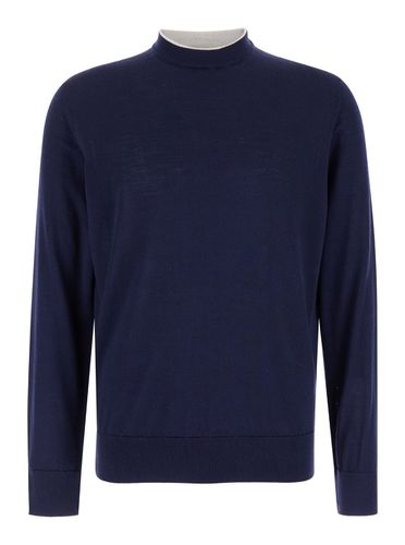 Crewneck Sweater In Wool And Silk Man - Eleventy - Modalova