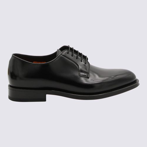 Santoni Black Leather Lace Up Shoes - Santoni - Modalova