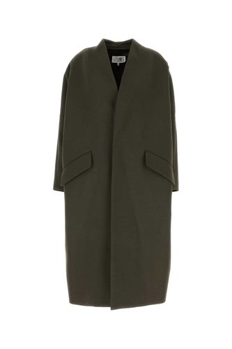 Olive Green Stretch Polyester Blend Coat - MM6 Maison Margiela - Modalova