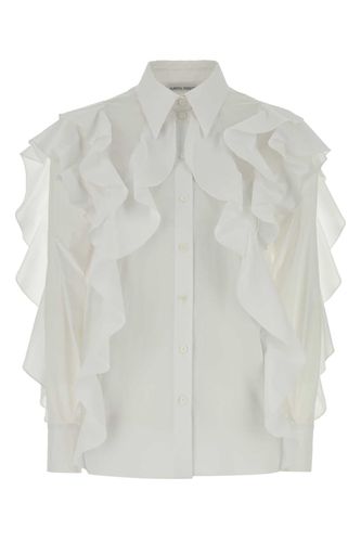 White Stretch Poplin Shirt - Alberta Ferretti - Modalova