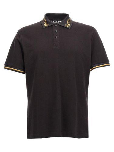 Chromo Couture Printed Striped Trim Polo Shirt - Versace Jeans Couture - Modalova