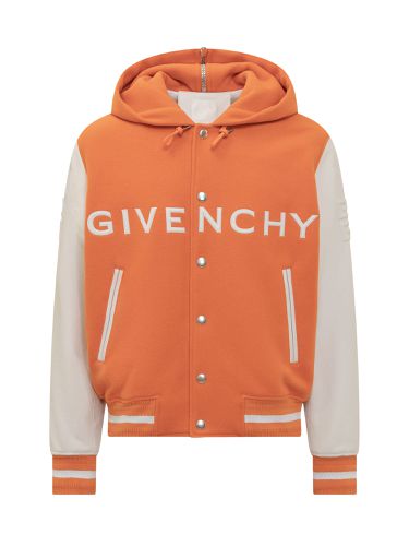 Hooded Varsity Jacket In Wool And Leather - Givenchy - Modalova