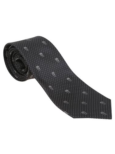 Grey Tie With Polka-dots And Skull In Silk Man - Alexander McQueen - Modalova