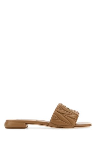 Caramel Nappa Leather Slippers - Miu Miu - Modalova