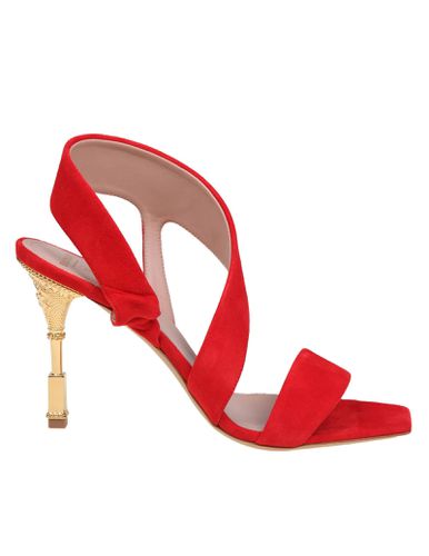 Balmain Red Suede Coin Sandal - Balmain - Modalova