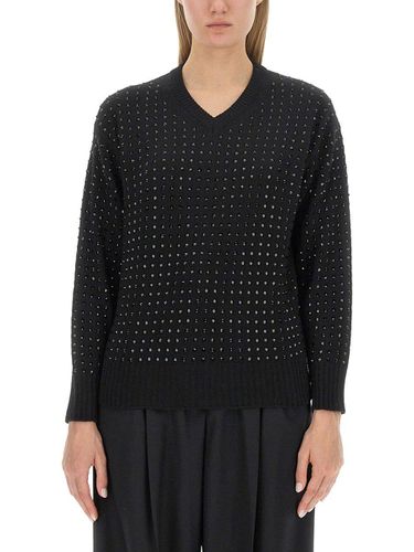 SportMax Embellished V-neck Sweater - SportMax - Modalova