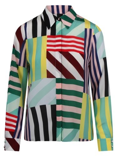 Alice Olivia Willa Placket Top Sorbet Stripe - Alice + Olivia - Modalova