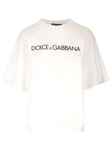 White T-shirt With Logo - Dolce & Gabbana - Modalova