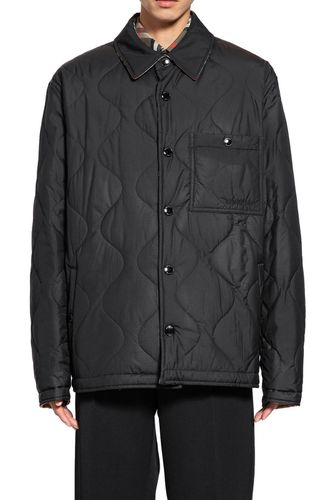 Logo Embroidered Quilted Jacket - Burberry - Modalova