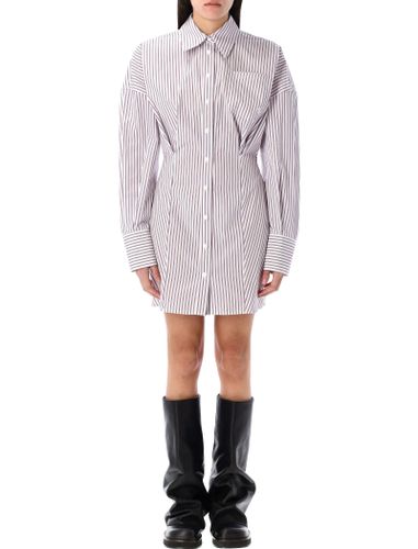 The Attico Striped Mini Shirt Dress - The Attico - Modalova