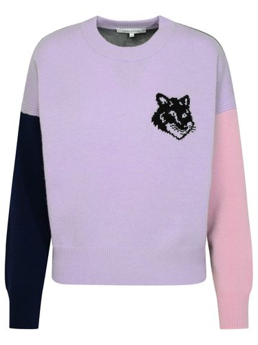 Fox Head Lilac Wool Sweater - Maison Kitsuné - Modalova