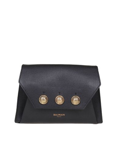 Emblem Bag In Calfskin With Decorative Buttons - Balmain - Modalova