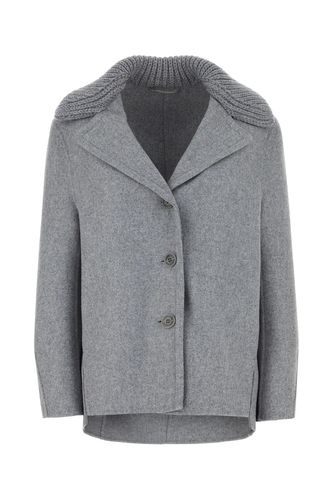 Grey Wool Blend Coat - Ermanno Scervino - Modalova