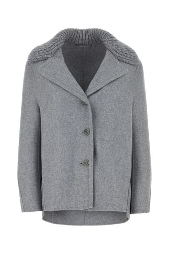 Grey Wool Blend Coat - Ermanno Scervino - Modalova