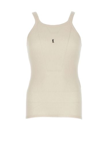 Cassandre Semi-transparent Cotton Tank Top - Saint Laurent - Modalova