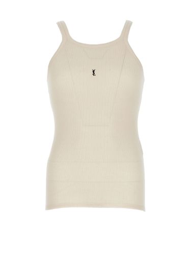 Cassandre Semi-transparent Cotton Tank Top - Saint Laurent - Modalova