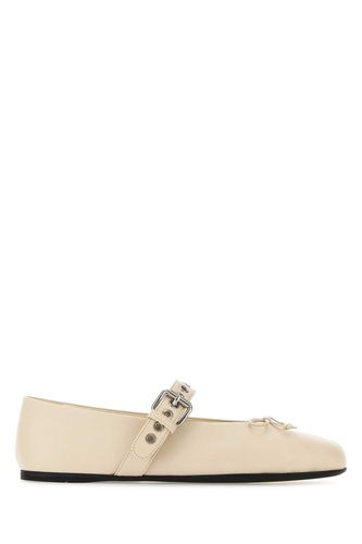 Miu Miu Ivory Leather Ballerinas - Miu Miu - Modalova