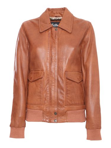 Camel Colored Leather Jacket - Schott NYC - Modalova