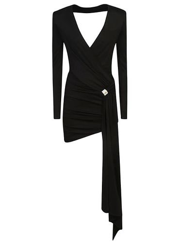 Accessory Detailed Draped Jersey Mini-dress - Elisabetta Franchi - Modalova