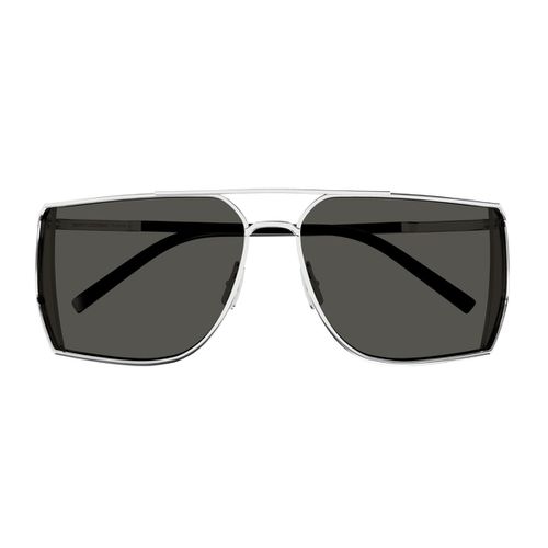 Saint Laurent Sl 750 Linea Sl Logo 002 Silver Silver Grey Sunglasses - Saint Laurent Eyewear - Modalova