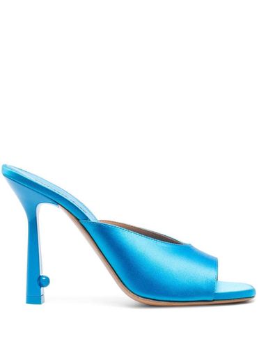 Pop Lollipop Pointed-toe Mules In Light-.blue Leather Woman - Off-White - Modalova