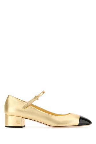 Miu Miu Gold Leather Pumps - Miu Miu - Modalova