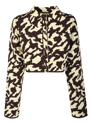 Cropped Jacket With Animal Print Brown - Nanushka - Modalova