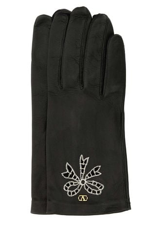 Black Leather Vlogo Signature Gloves - Valentino Garavani - Modalova