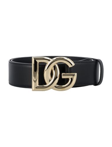 Calfskin Belt With Dg Logo - Dolce & Gabbana - Modalova