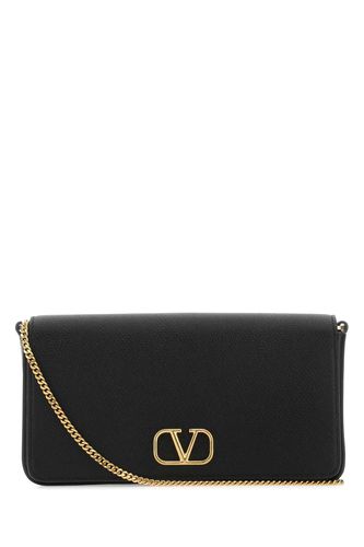 Black Leather Vlogo Signature Clutch - Valentino Garavani - Modalova