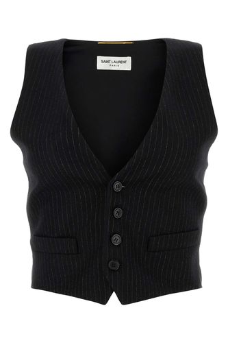 Embroidered Wool Blend Vest - Saint Laurent - Modalova