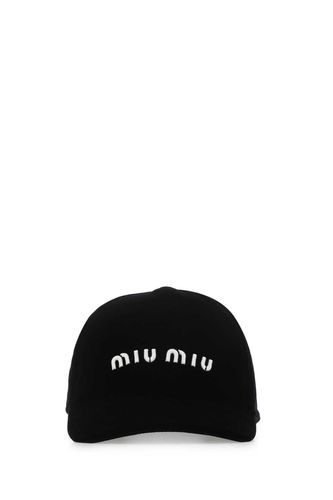 Miu Miu Black Velvet Baseball Cap - Miu Miu - Modalova
