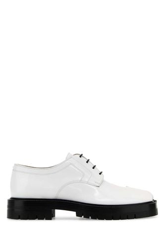 White Leather Tabi Lace-up Shoes - Maison Margiela - Modalova