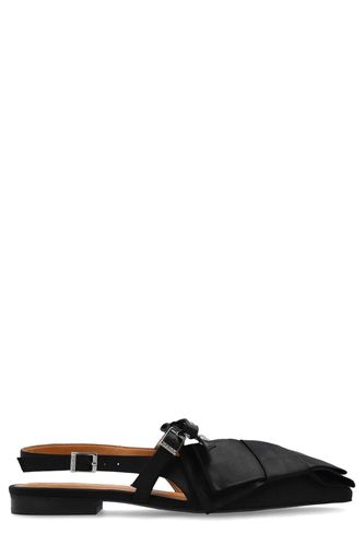 Ganni Big Bow Slingback Flat Shoes - Ganni - Modalova