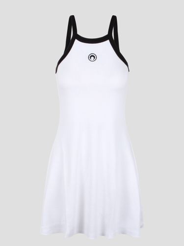 Organic Cotton Rib Flared Dress - Marine Serre - Modalova