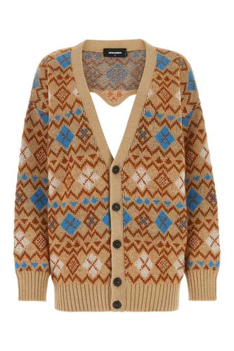 Embroidered Wool Blend Cardigan - Dsquared2 - Modalova