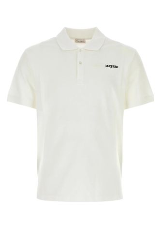 Ivory Piquet Polo Shirt - Alexander McQueen - Modalova