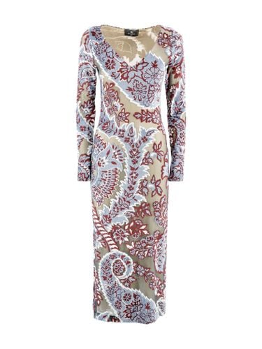 Etro Devore Velvet Midi Dress - Etro - Modalova