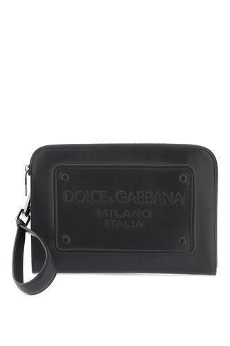 Pouch With Embossed Logo - Dolce & Gabbana - Modalova