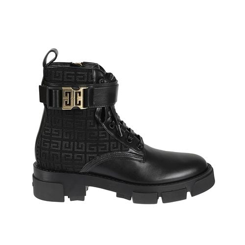 Givenchy Leather Logo Boots - Givenchy - Modalova