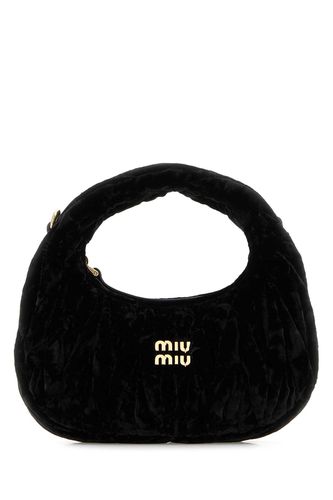 Black Velvet Mini Wander Handbag - Miu Miu - Modalova