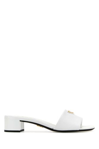 Prada White Leather Mules - Prada - Modalova