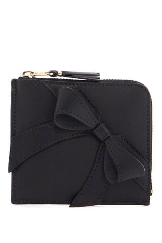 Large Bow Wallet In Shiny Black Calfskin Unisex - Comme des Garçons Wallet - Modalova