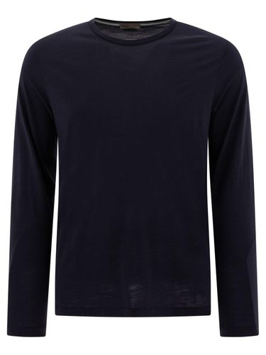 Long-sleeved Crewneck Knitted T-shirt - Herno - Modalova