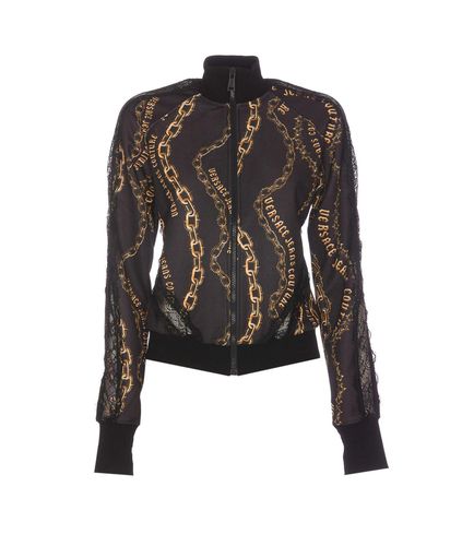 Logo-chain Printed High Neck Jacket - Versace Jeans Couture - Modalova